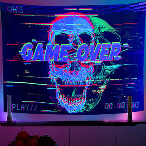 <span class=keywords><strong>Amazon</strong></span> Hinky Mandala diseño neón <span class=keywords><strong>tapiz</strong></span> Halloween fluorescente colgante de <span class=keywords><strong>pared</strong></span> para dormitorio luz UV juego música DJ <span class=keywords><strong>tapiz</strong></span> - Product Image 4