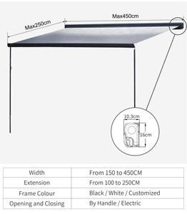 Toldo Automático Wareda W5500 de 2.5m*2m para <span class=keywords><strong>Autocaravanas</strong></span> y Remolques, Tipo Cassette Completo - Product Image 3