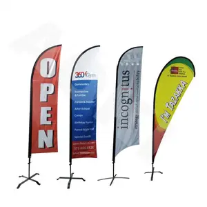 Advertising Exhibition Outdoor Flying 4meter Feather Flags And Banners