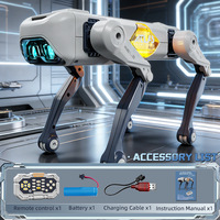 Robot Perro Educativo Inteligente con Control por Voz, Programación, Iluminación Colorida y Batería Recargable - Juguete con Control Remoto