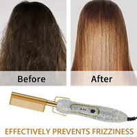Lisseur Cheveux Portable Professionnel 1200W à Haute Température avec Dents en Acier Inoxydable et Peigne Boucleur – Outil de Coiffure Électrique de Salon