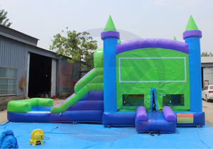 Château gonflable bleu sarcelle avec toboggan, parc aquatique pour enfants sur le thème fantastique et ensemble <span class=keywords><strong>de</strong></span> château gonflable - Product Image 5