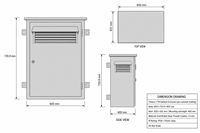 Boîtier extérieur FTB 600x740x400mm IP54, boîte de distribution électrique murale, acier laminé à froid 1,5 mm, revêtement en poudre