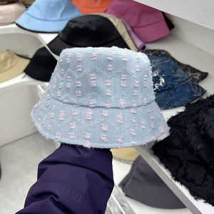Sombreros de playa con protección solar de verano de alta calidad, sombrero de cubo personalizado desgastado de ala ancha de algodón Unisex - Product Image 1