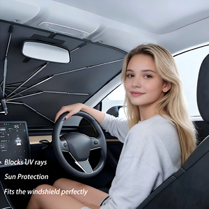 Nouvelles Parasols de Voiture Universels Personnalisables Pliables Anti-UV 190T – Protection Pare-Brise Avant pour Voitures et Camions – Motif Géométrique - Product Image 2