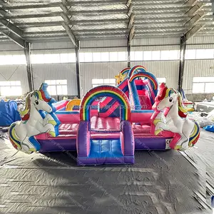 Tưởng Tượng Chủ Đề Ma Thuật Pony Tùy Chỉnh Kích Thước Và Màu Sắc Lâu Đài Bouncy Inflatable Bouncer Sân Chơi Trong Bán