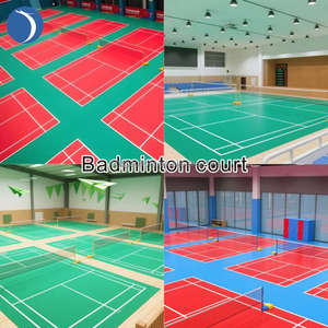 Revêtement de sol sportif en PVC pour terrain de badminton LongJiao série 59, écologique, imperméable, en rouleau, intérieur, rétractable, antidérapant, amortissant - Product Image 3