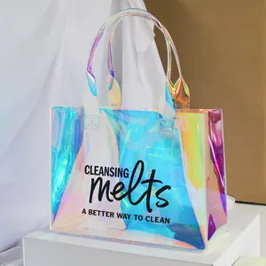 Mode Vrouwen Heldere Cosmetische Draagtas Waterdichte Pvc Tpu Holografische Jelly Bag Shopper Dames Schouder Boodschappentas Plastic Tas