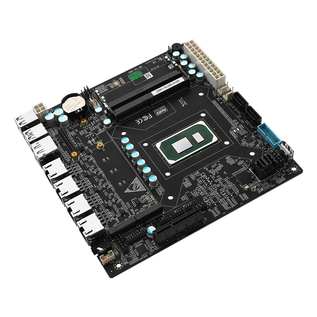 11th Gen 6 Bay NAS Motherboard I7 1165G7 I5 1135G7 I3 1115G4 4x I226 2.5G 6xSATA 2xM.2 NVMe PCIEx4 Mini ITX Firewall PC Board