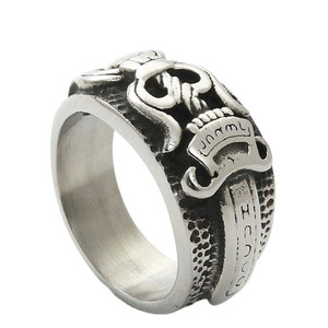 Men's Stainless Steel <b>Cross</b> <b>Ring</b> <b>Silver</b> Punk Style Geometric Design Gift Jewelry - Product Image 1