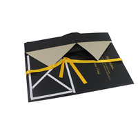 Boîte d'emballage pour extensions de cheveux, noire mate, luxe, fermeture magnétique, pliable, avec ruban