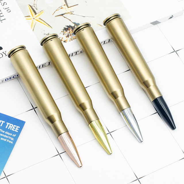 Novel Creative Rotating Stationery Bullet Weapon-Shaped Ballpoint Pens Gift Promotions Pen Wholesale LOGO Customization