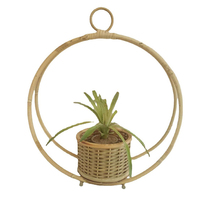 Plante suspendue faite à la main, pot de plante en rotin naturel tissé, porte-plante suspendu, panier à fleurs suspendu