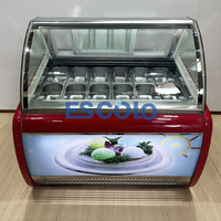 Refrigerador Comercial para Helados con 12 Bandejas, con Luz LED Interna y Controlador Digital para Heladería
