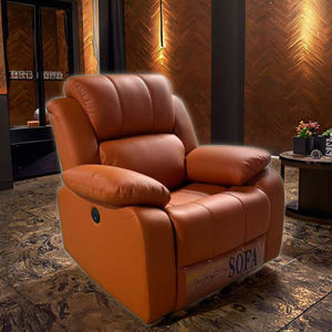 Fauteuil à bascule pliable moderne, fauteuil à mécanisme manuel, cuir synthétique, <span class=keywords><strong>inclinable</strong></span>, hauteur réglable, inclinaison vers l'arrière, pieds pour salon - Product Image 4