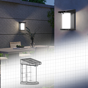 Lumière fixée au mur solaire d'<span class=keywords><strong>action</strong></span> décorative extérieure de capteur de mouvement de <span class=keywords><strong>jardin</strong></span> imperméable de haute qualité - Product Image 2