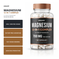 Suplemen Magnesium Kompleks 700mg 12-in-1 untuk Tidur, Pemulihan Otot, dan Dukungan Otak, 60 Kapsul, Formula Potensi Tinggi untuk Dewasa