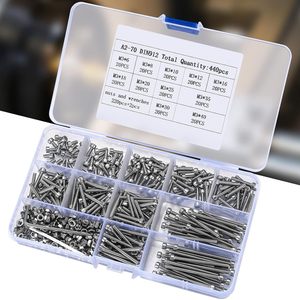 Juego de tornillos y tuercas M3, 440 piezas, tornillos de cabeza hexagonal moleteada Din912 A2 70, tuercas con llaves para uso estándar - Product Image 3