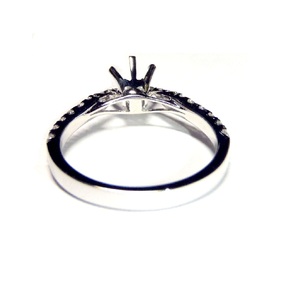 Bague de fiançailles semi-montée en or blanc massif 18 carats avec diamant naturel taille brillant, design vintage naturel, pour femme, idéale pour mariage et fêtes - Product Image 3