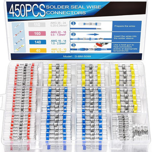 Conectores termorretráctiles Sopoby, 450 piezas, terminal redondo impermeable IP65 con anillo de soldadura para reparación de cables - Product Image 2