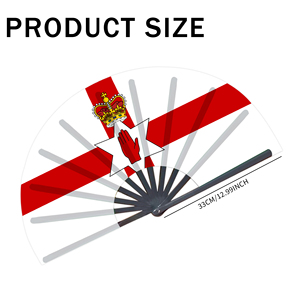 Abanicos Plegables de Bambú con la Bandera de Ulster, Abanicos de Mano para Carnaval, Bodas, Festivales, Fiestas, Agencias de Viajes, Venta al Por Mayor - Product Image 4