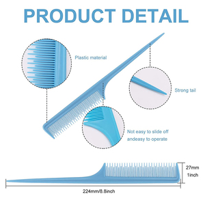 Peigne de coiffure multicolore antistatique Peigne de coupe pour styliste Logo personnalisé Peigne à queue de rat ABS Peigne à cheveux de séparation - Product Image 3