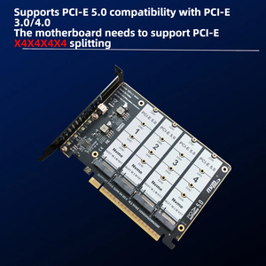 Tarjeta de Expansión TISHRIC PCIE 5.0 X16 NVME M.2 <span class=keywords><strong>MKEY</strong></span> SSD RAID, Adaptador de Matriz SSD de 4 Bahías, 128Gbps, para Placa Base, Compatible con SSD 2230/42/60/80 - Product Image 5