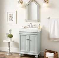 Meuble-lavabo autoportant moderne en bois, armoire gris mat, mobilier de salle de bain pas cher