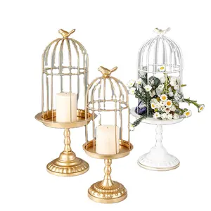 Fer forgé lumière luxe aromathérapie <span class=keywords><strong>bougeoir</strong></span> créatif métal cage à oiseaux bougie plaque mariage mariage accessoires de tir bougies - Product Image 1