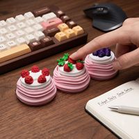 Porte-clés en forme de pâtisserie imprimée en 3D, simulation de gâteau aux fruits, décompression par pression