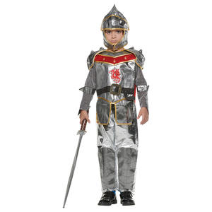 Costume de chevalier argenté pour garçon et enfant, Costume de guerrier courageux européen, déguisement de carnaval d'halloween, déguisement - Product Image 2