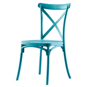 Sillas de Plástico Modernas y Minimalistas para Exteriores, Sillas Ligeras de Lujo para Comedor, Bodas y Banquetes, Diseño de Respaldo Cruzado - Product Image 1