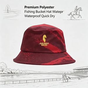 Sombrero de Pescador Galway Races Rojo con Estampado por Sublimación y Logotipo Bordado, Unisex, Casual para Exteriores, Primavera/Verano, Adulto - Product Image 3