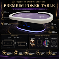 Fabricant professionnel de tables de Baccarat SUCCESSOR, table de poker de luxe sur mesure pour projets de jeux VIP, LED 10