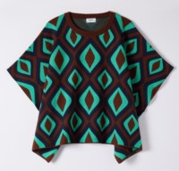 Poncho en tricot jacquard géométrique vintage pour femmes rondes, grande taille, sans manches, coupe irrégulière, style chauve-souris, pour superposition