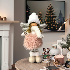 Regalo di <span class=keywords><strong>Natale</strong></span> Boheng, Decorazione per la Casa, Bambole Navidad, Ornamenti Rosa in Piedi, Adorabile <span class=keywords><strong>Angelo</strong></span> in Peluche - Product Image 1