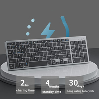 Ultra ince çift modlu Bluetooth 4.2 2.4G kablosuz klavye fare kombo birden fazla cihaz için şarj edilebilir USB arayüzü yeni