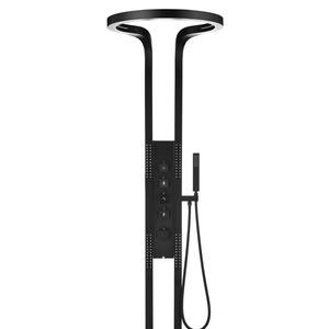 Système de robinet numérique à LED avec massage thermostatique, cinq fonctions, acier inoxydable, douche pluie cascade. - Product Image 5