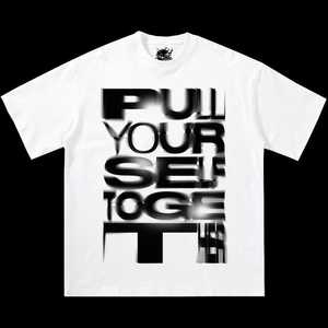 T-shirt Oversize con Grafica Testo Distorto Stile Streetwear Y2K - Maglietta Meme - Product Image 1