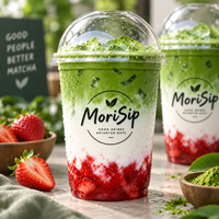 Gobelets en plastique PET transparents avec couvercles à bec verseur et trous pour pailles, logo personnalisé pour café glacé, café à emporter, restaurant