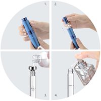 Échantillon gratuit Flacon de parfum en aluminium torsadé réutilisable portable de 8 ml 10 ml Atomiseur Taille de voyage Rechargeable Noir Échantillon gratuit Voyage