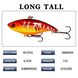 Vibra <b>Lure</b> 6.5Cm 11G Sinking Rattle Bead Hard Bait For Bass <b>Fishing</b> Tackle Bottom Baits <b>Lure</b> <b>Fishing</b> Gear - Product Image 5