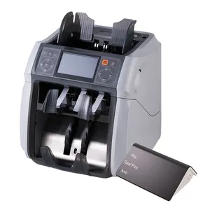 Yuting HT-9100C two bill pocket counters EUR, GBP, USD, AUD, INR, AED, TRY, XOF, GHC money counting machine