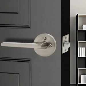 Manija de Puerta <span class=keywords><strong>Interior</strong></span> Redonda para Baño <span class=keywords><strong>con</strong></span> Privacidad, Palancas Rectas, Sin Llave, <span class=keywords><strong>con</strong></span> Perno de Privacidad, <span class=keywords><strong>Cerradura</strong></span> Tubular de Aleación de Zinc, OEM ODM - Product Image 1