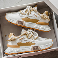 Chaussures de course décontractées pour hommes 2026 – Baskets style « Daddy » à semelle souple, fermeture à lacets, maille respirante, style bas, semelle intérieure épaisse en EVA