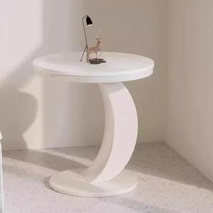 Mesa de Centro Ovalada de Lujo Italiana Moderna de Losa de Piedra y Mesa Auxiliar Combinación Estilo Nuevo Minimalista para Sala Pequeña de <span class=keywords><strong>Metal</strong></span> - Product Image 4