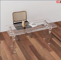 Table à manger en acrylique transparent sur mesure, style minimaliste moderne, haute transparence, pour la maison et les cafés, Chine