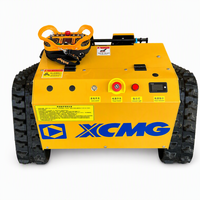 Mesin Pemotong Rumput Beroda 32cm dengan Trek Karet, Remote Control 500m, Kemiringan 50 Derajat, Bensin 9.5HP untuk Kebun Anggur di Lereng Terjal