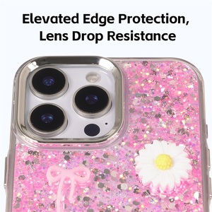 กรอบมือถือลายดอกไม้แวววาวสำหรับ iPhone 12 13 14 15 16 17 PRO MAX เคสแฟชั่นจากโรงงาน - Product Image 5