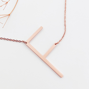 Collana iniziale <span class=keywords><strong>lettera</strong></span> <span class=keywords><strong>F</strong></span> in acciaio inossidabile fai da te personalizzata Joyeria Acero oro inossidabile 26 Lettes collana accessori coreani - Product Image 4